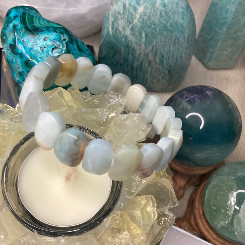 Amazanite High Quality Faceted Stone Beaded Bracelet